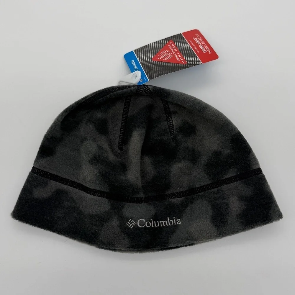 NEW Columbia Youth Agent Heat Printed Beanie Black Gray Camo Medium XY0050 012